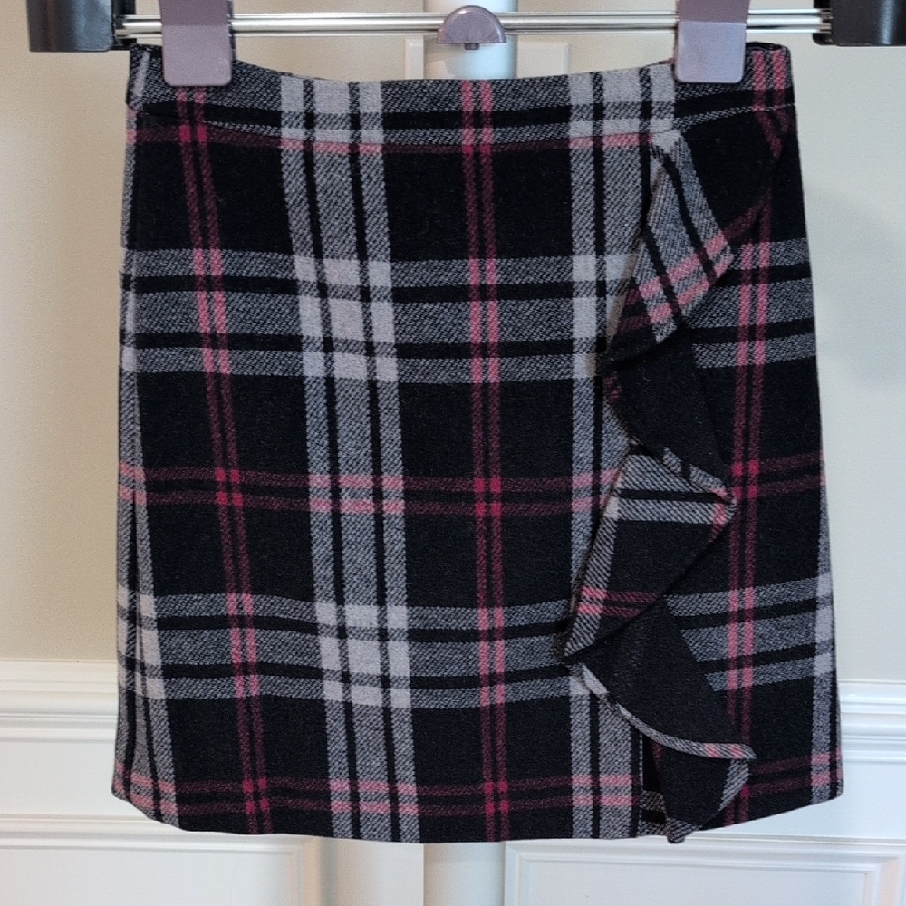 J Crew 00 Plaid Ruffle Skirt - Blue and Pink